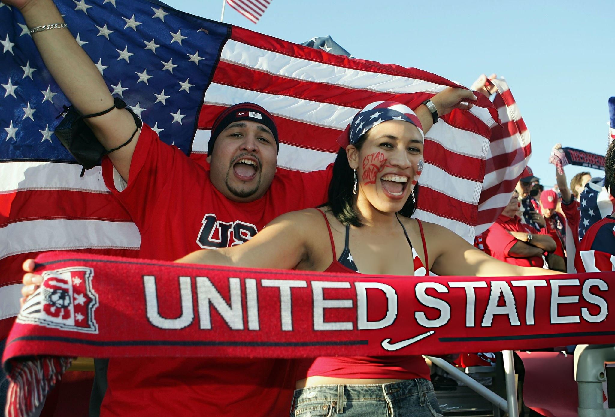 United States soccer supporters during World Cup celebrations in Seattle