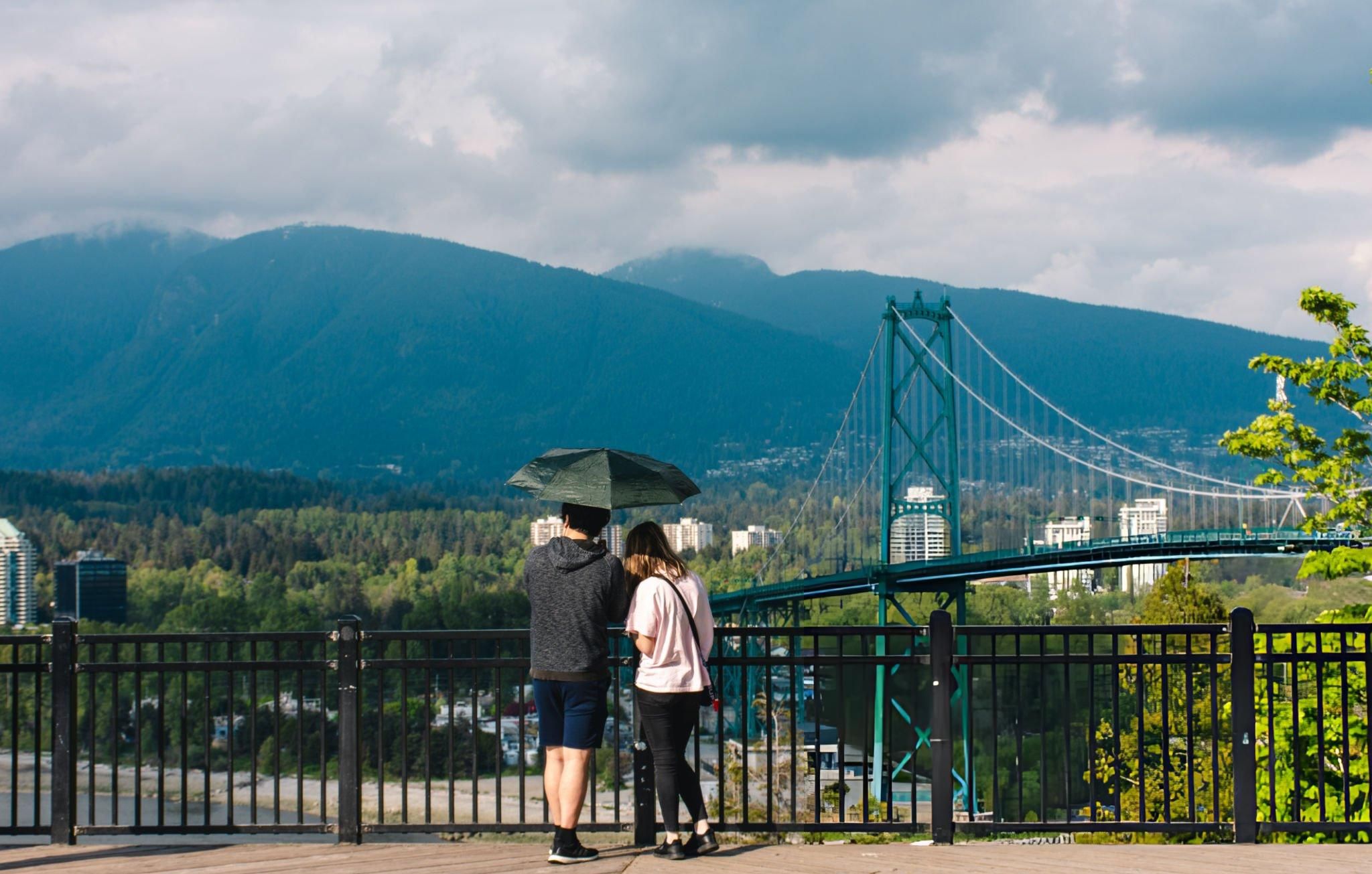 The views by Lions gate bridge in Vancouver