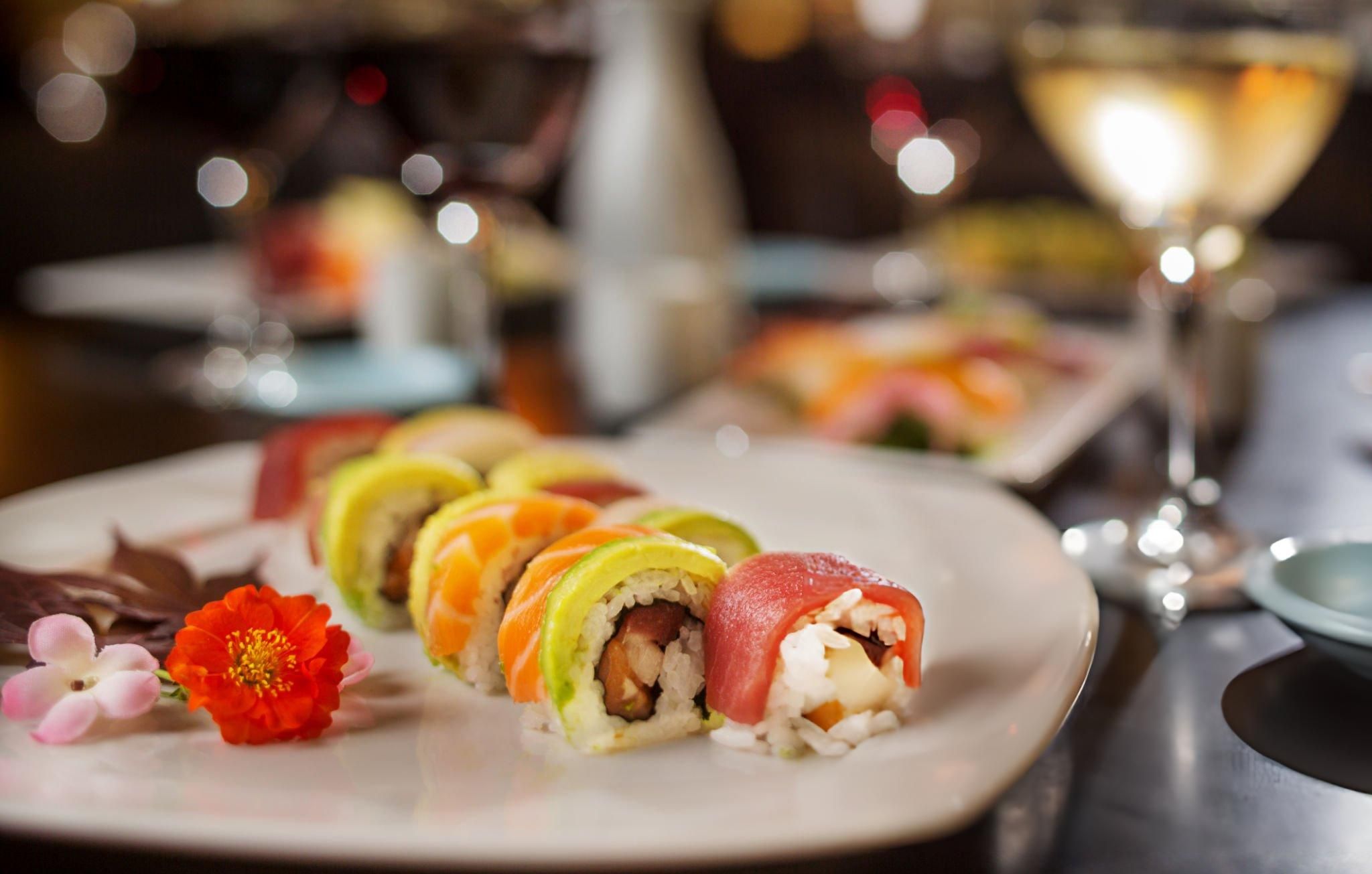 Sushi served during a planned date night in Vancouver